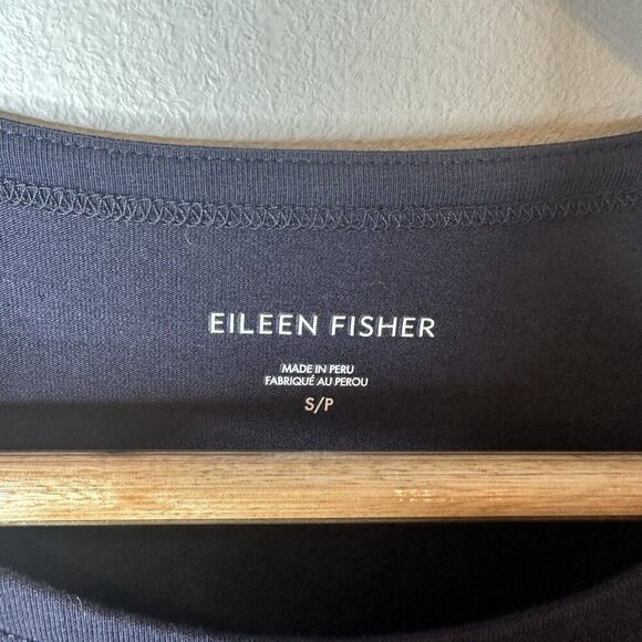 Eileen Fisher Dress Women's Black Sleeveless Stretch Classic Shift Small Petite - Picture 3 of 7